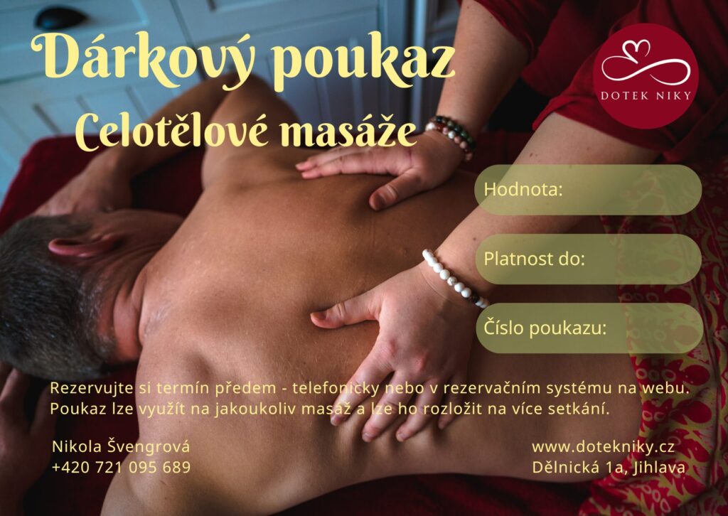Dárkový poukaz na celotělovou masáž pro muže