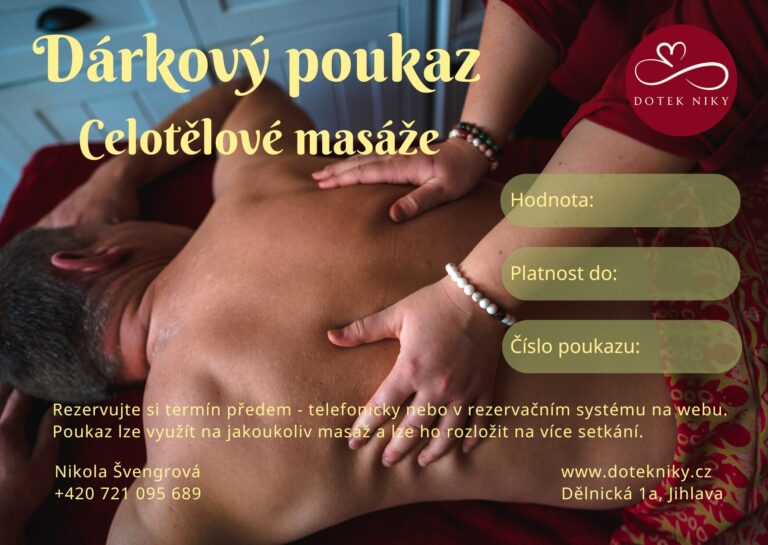 Dárkový poukaz na celotělovou masáž pro muže